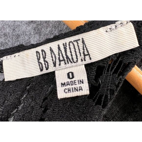 BB Dakota Renley Dress Women XS Black Lace Fit Flare Mini Party Evening Feminine - Picture 12 of 14